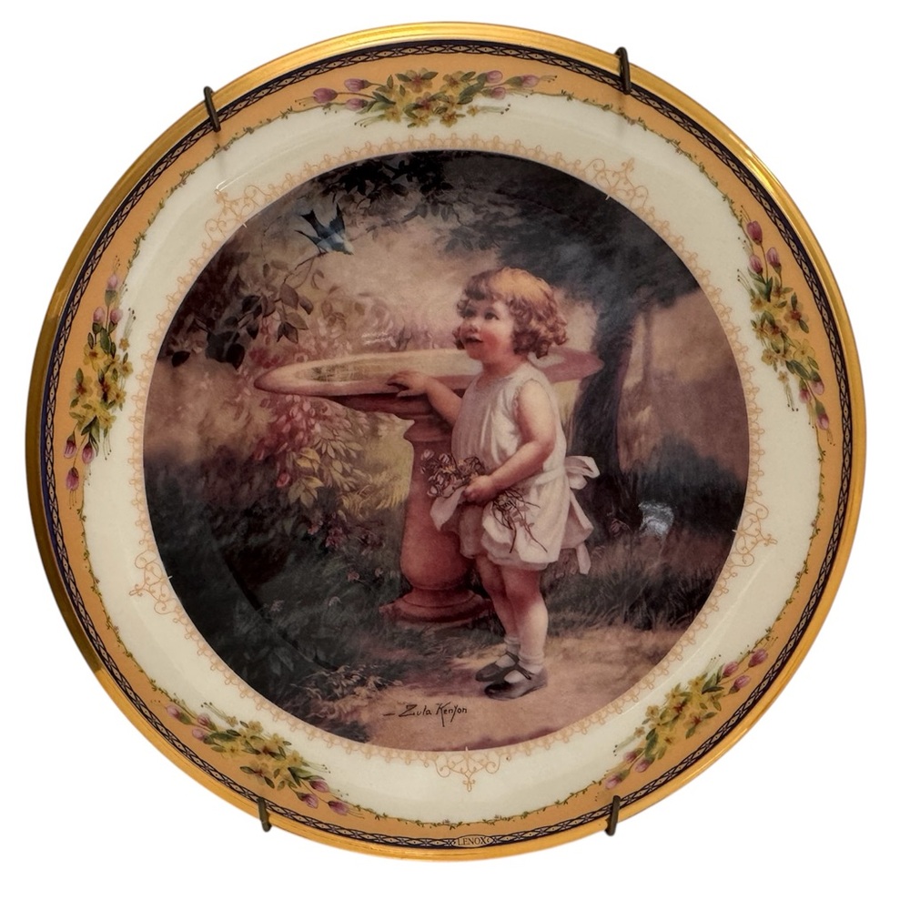 1997 LENOX "My Morning Friend" By Zula  Kenyon Porcelain Plate 8”.